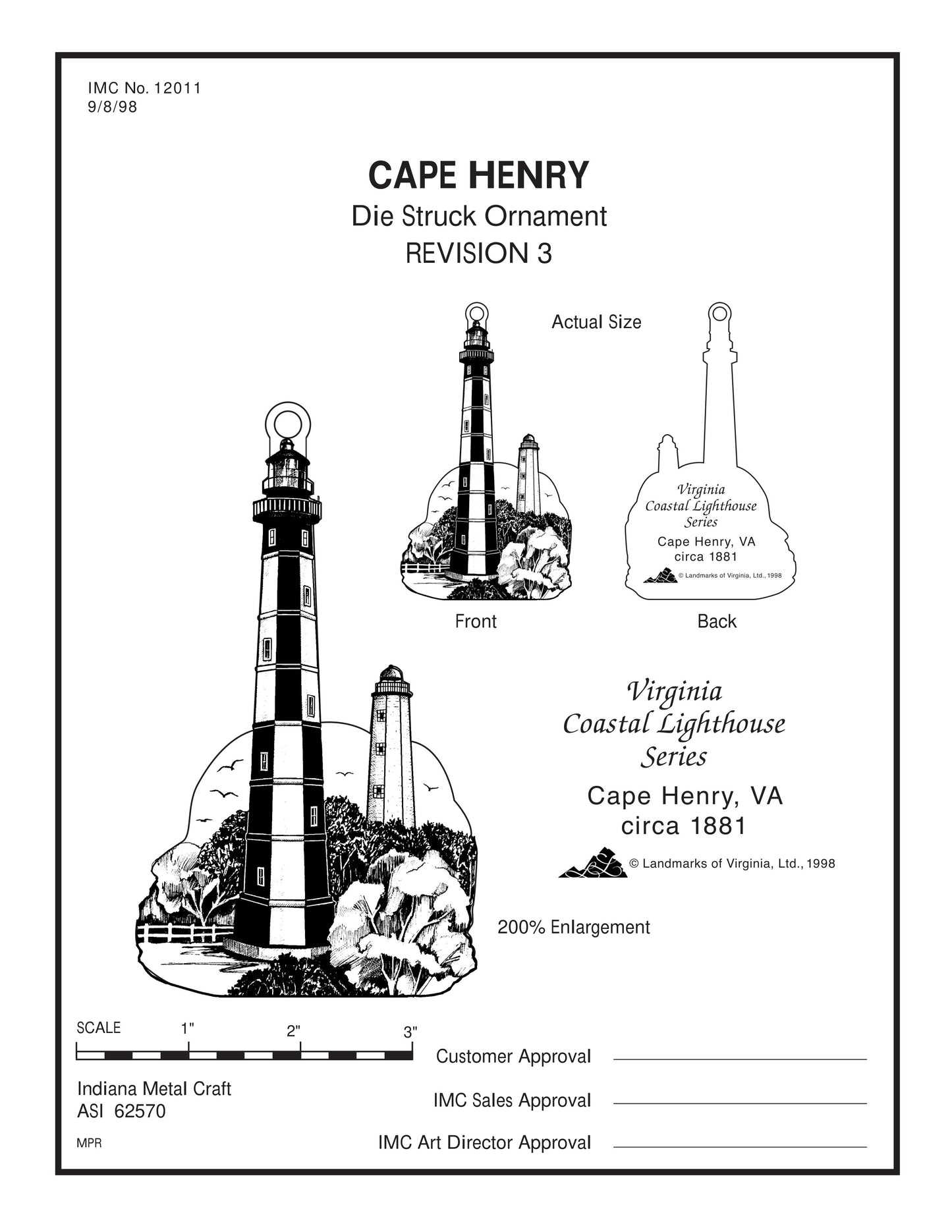 VA Cape Henry Lighthouses Circa 1881