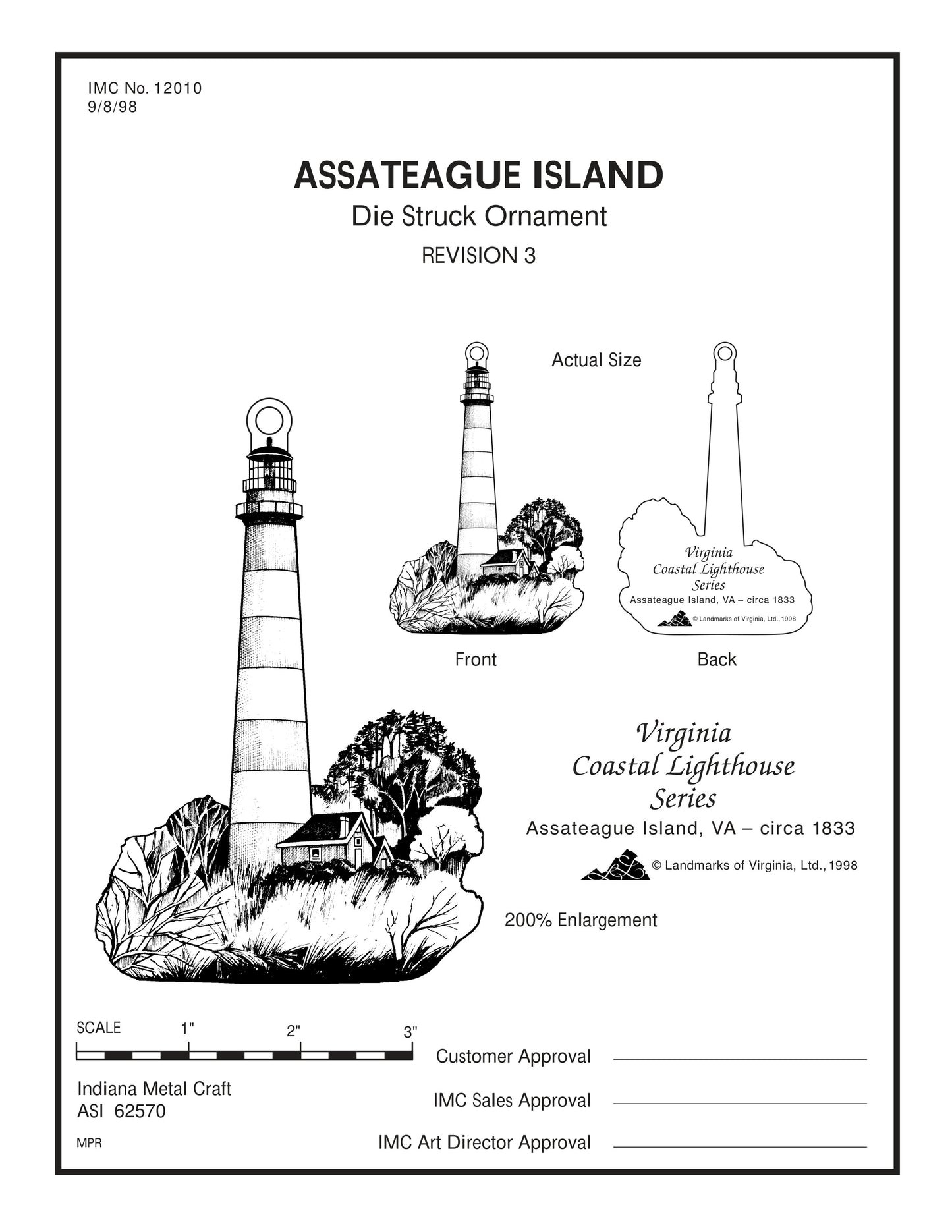 VA Assateague Island Light Circa 1833